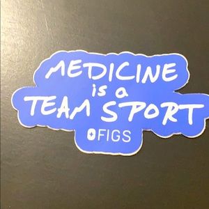 Figs Stickers Medicine Is A Team Sport Blue